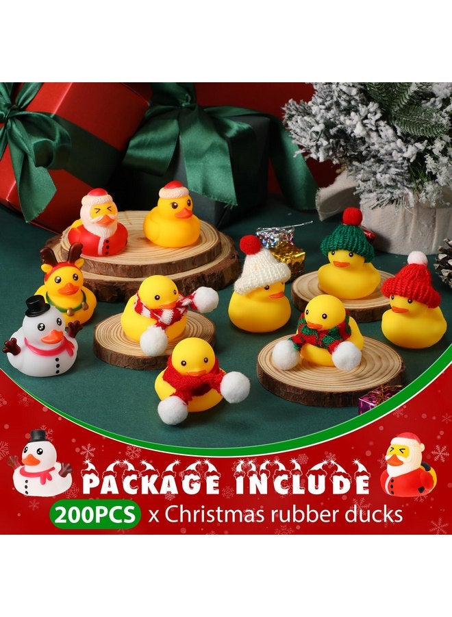 جيريفي مجموعة من 100 قطعة من ألعاب الاستحمام على شكل بطة مطاطية لعيد الميلاد من Jerify، وشاح وقبعة بطة مطاطية على شكل إلك ورجل ثلج وسانتا كلوز وقبعة سانتا كلوز الشتوية متعددة الأنماط، حقيبة هدايا بطة مطاطية لعيد الميلاد (لطيفة) - Image 3