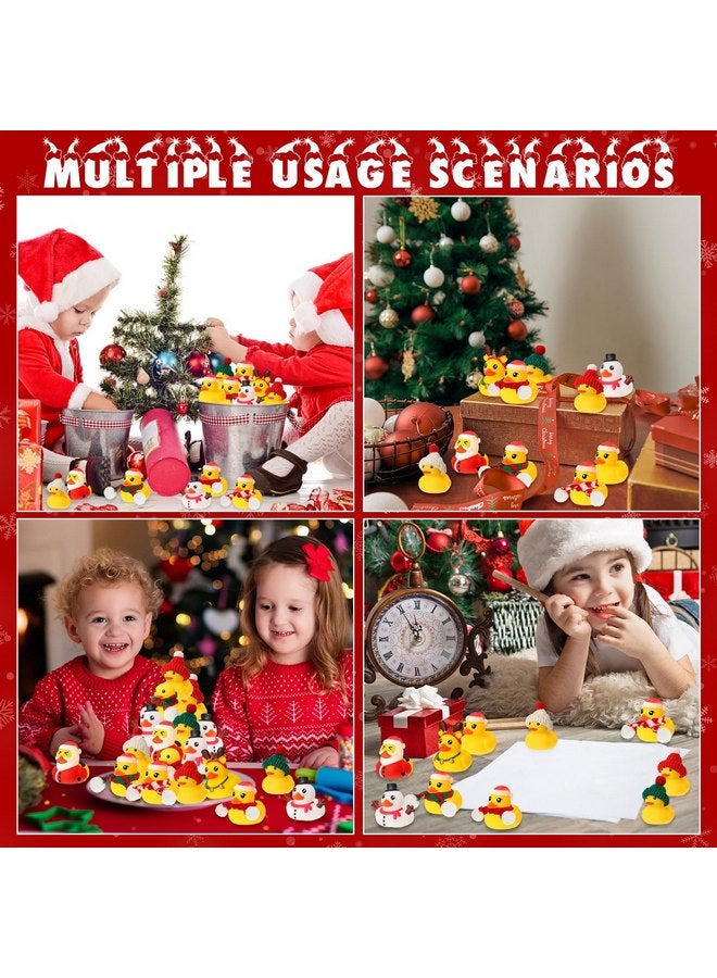 جيريفي مجموعة من 100 قطعة من ألعاب الاستحمام على شكل بطة مطاطية لعيد الميلاد من Jerify، وشاح وقبعة بطة مطاطية على شكل إلك ورجل ثلج وسانتا كلوز وقبعة سانتا كلوز الشتوية متعددة الأنماط، حقيبة هدايا بطة مطاطية لعيد الميلاد (لطيفة) - Image 5