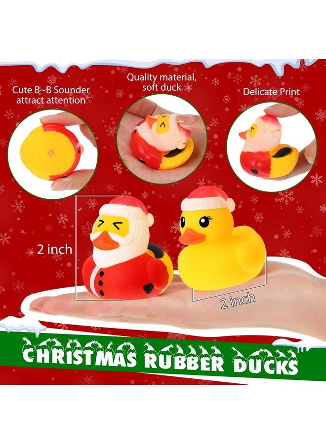 جيريفي مجموعة من 100 قطعة من ألعاب الاستحمام على شكل بطة مطاطية لعيد الميلاد من Jerify، وشاح وقبعة بطة مطاطية على شكل إلك ورجل ثلج وسانتا كلوز وقبعة سانتا كلوز الشتوية متعددة الأنماط، حقيبة هدايا بطة مطاطية لعيد الميلاد (لطيفة) - Image 2