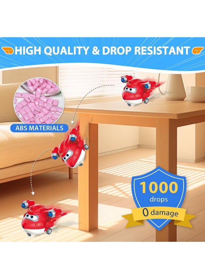 Super Wings 2" Transform-a-Bots 4-Pack, Supercharged Jett, Donnie, Astra, Sunny, Airplane Toys Vehicle Mini Figures, Fun Toys for Kids, Transformer Toys for 3 4 5 Year Old Boys and Girls - Image 2