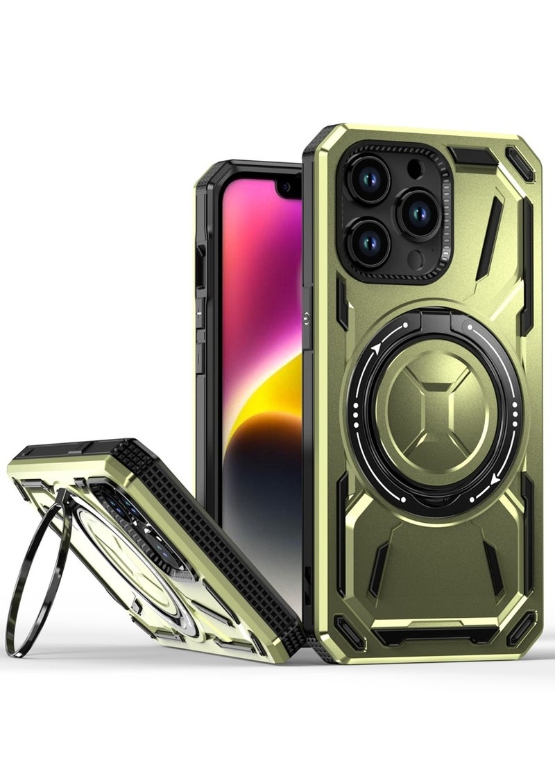 SHIELD EGYPT - SHIELD EGYPT For iPhone 13 Pro Max Armored II Series Mag-Safe Magnetic Holder Phone Case (Green) - Image 1