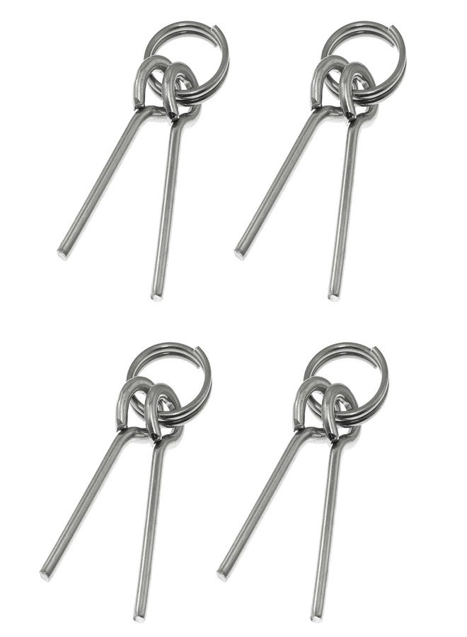 Maxmoral 4PCS Replacement Tent Grommet Pins 5mmx50mm Double Needle Nail Ring Ultra-Light Aluminum Tent Pole Connector Outdoor Hiking Travel Camping Repair Accessories Kit - Image 1