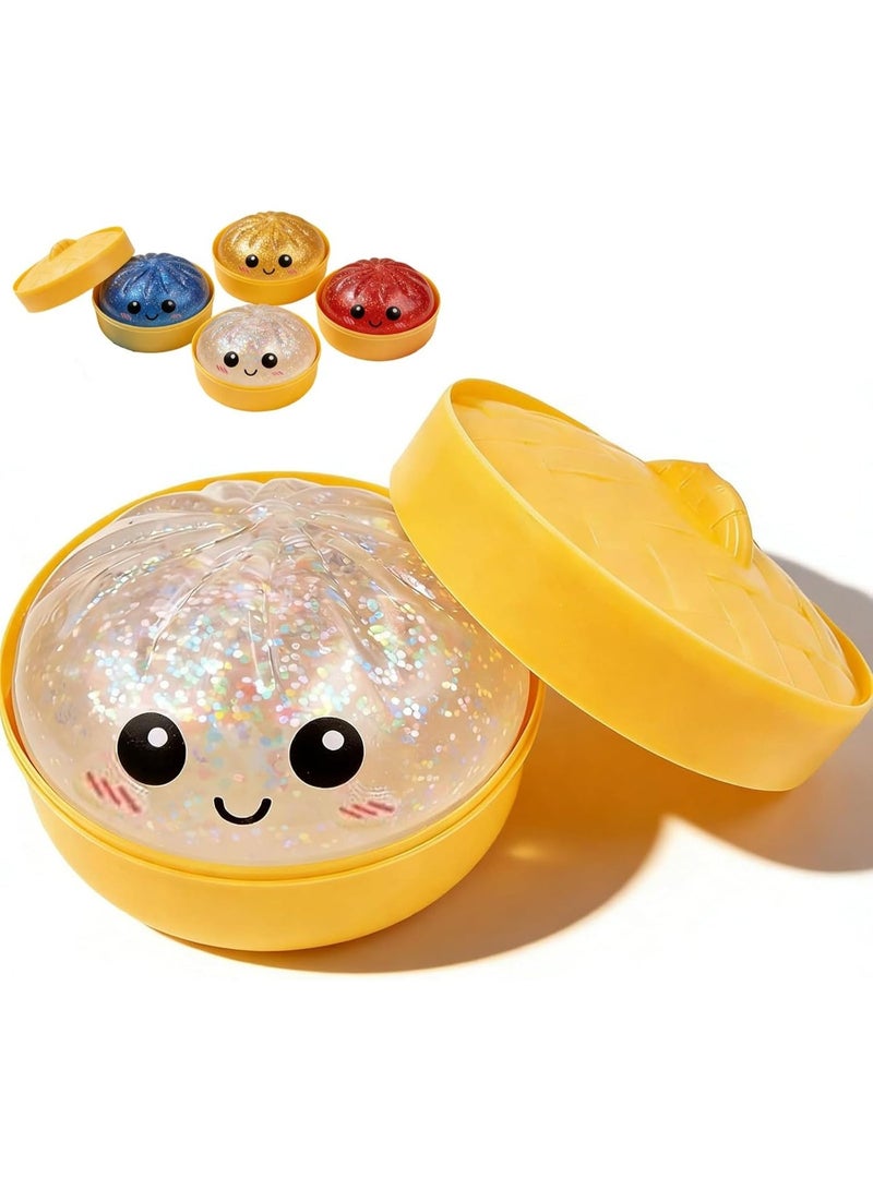 Glitter Dumpling Squishy, Dumpling Stress Ball,2026 New Soft Squeeze Anxiety Relief Fidget Toy, Decompression Dough Sensory Toy, Sparkly Dumplings Stretchy Squishy - Image 1