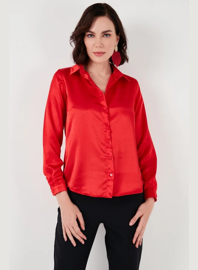 Lela Lela Regular Fit Satin Classic Shirt Women's SHIRT 66939642S4