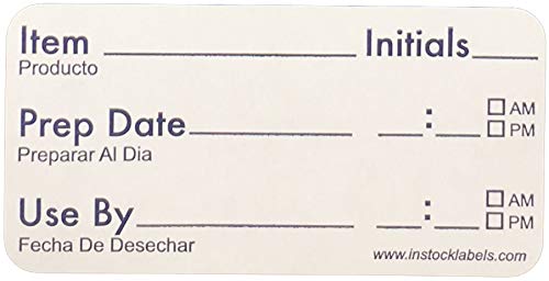 InStockLabels.com Writable Food Rotation Labels Prep Date Use by Permanment Adhesive 1 x 2 Inch 500 Total Stickers - Image 3