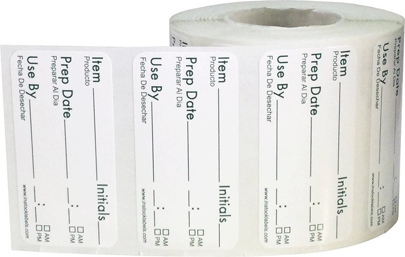 InStockLabels.com Writable Food Rotation Labels Prep Date Use by Permanment Adhesive 1 x 2 Inch 500 Total Stickers - Image 2