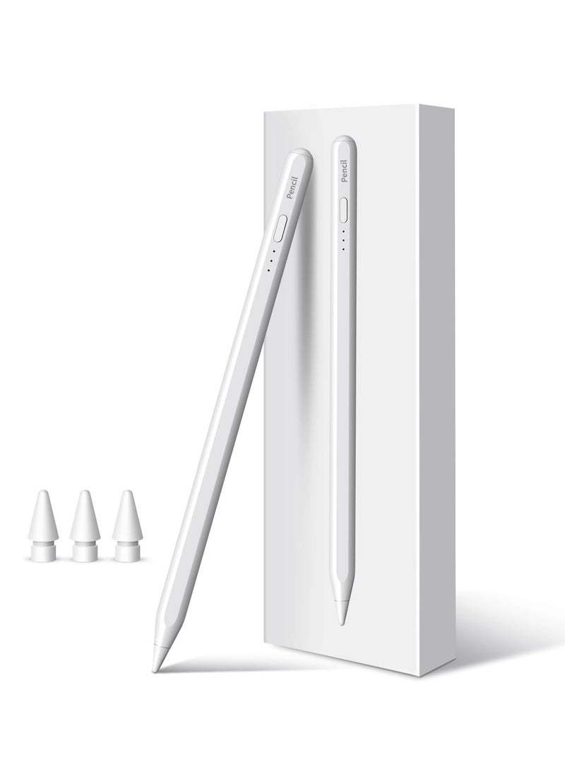 Generic - Stylus Pen for iPad 10th Generation Fast Charging 10 Minutes with Palm Rejection, Compatible with iPad Air 3/4/5, iPad Mini 5/6, iPad 6/7/8/9/10, iPad Pro 11" & 12.9", White - Image 1