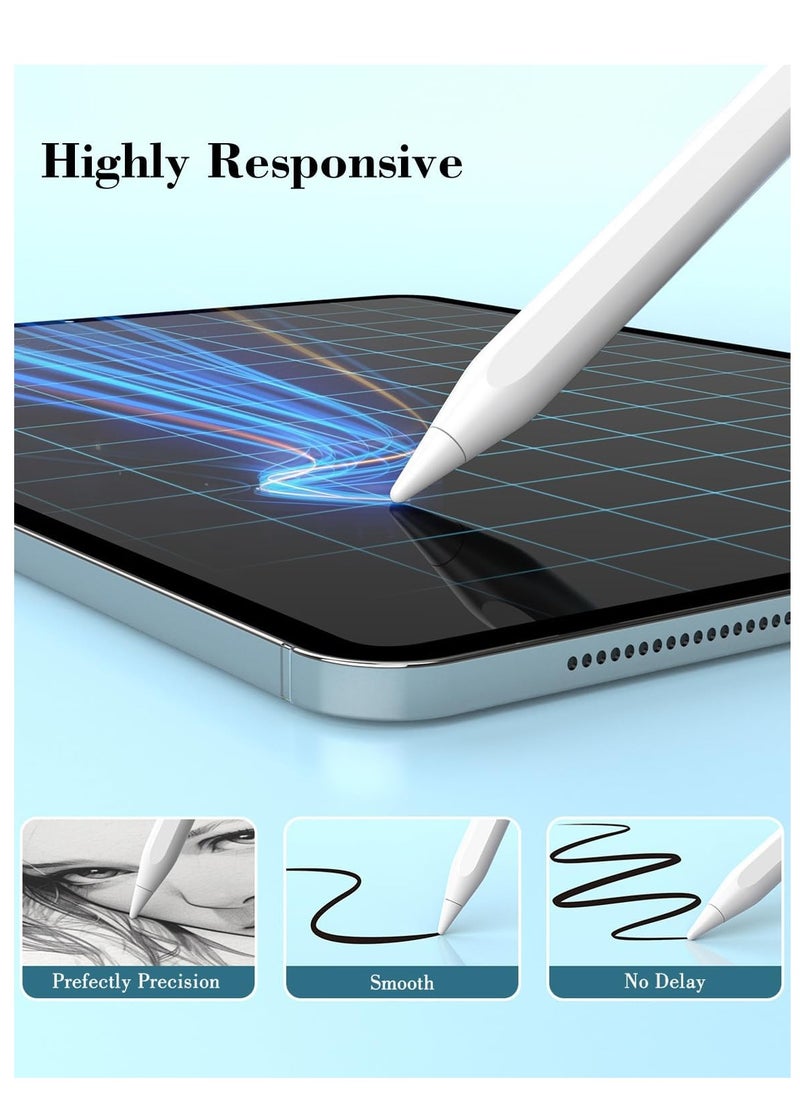 Generic - Stylus Pen for iPad 10th Generation Fast Charging 10 Minutes with Palm Rejection, Compatible with iPad Air 3/4/5, iPad Mini 5/6, iPad 6/7/8/9/10, iPad Pro 11" & 12.9", White - Image 1