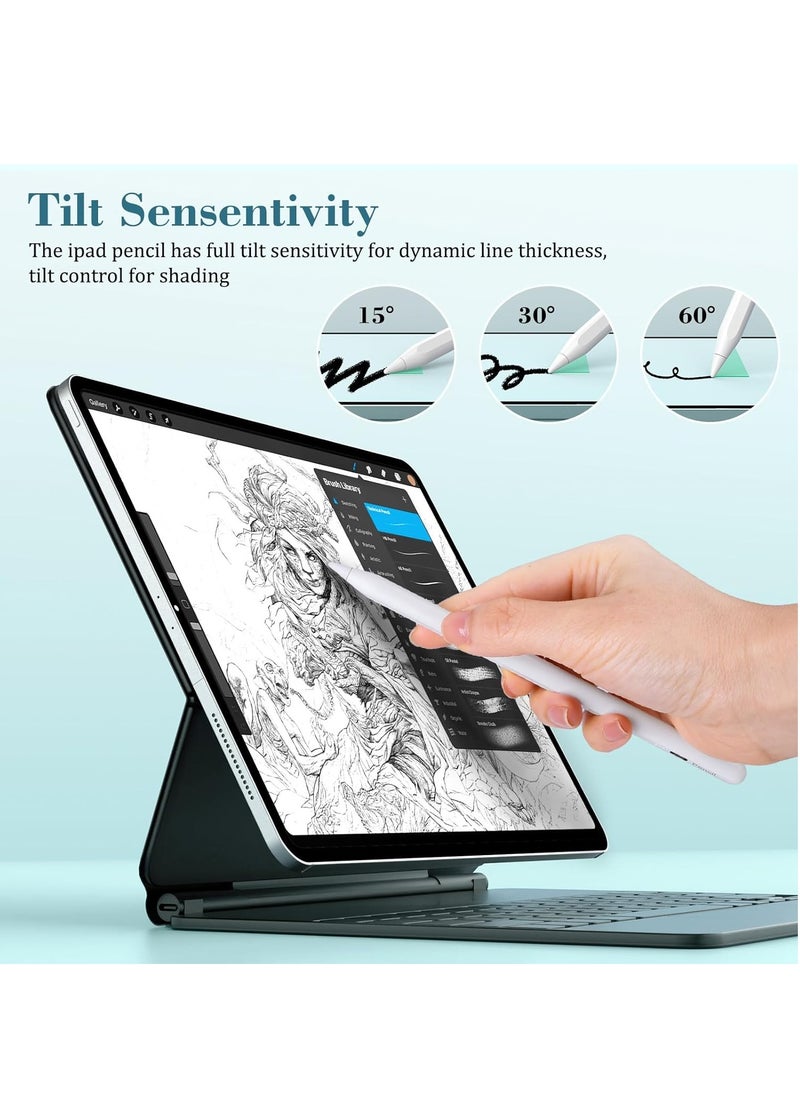 Generic - Stylus Pen for iPad 10th Generation Fast Charging 10 Minutes with Palm Rejection, Compatible with iPad Air 3/4/5, iPad Mini 5/6, iPad 6/7/8/9/10, iPad Pro 11" & 12.9", White - Image 1