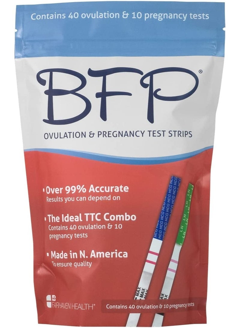 fairhaven health BFP Ovulation  Pregnancy Test Strips, 40 Ovulation and 10 Pregnancy Tests  - Image 1