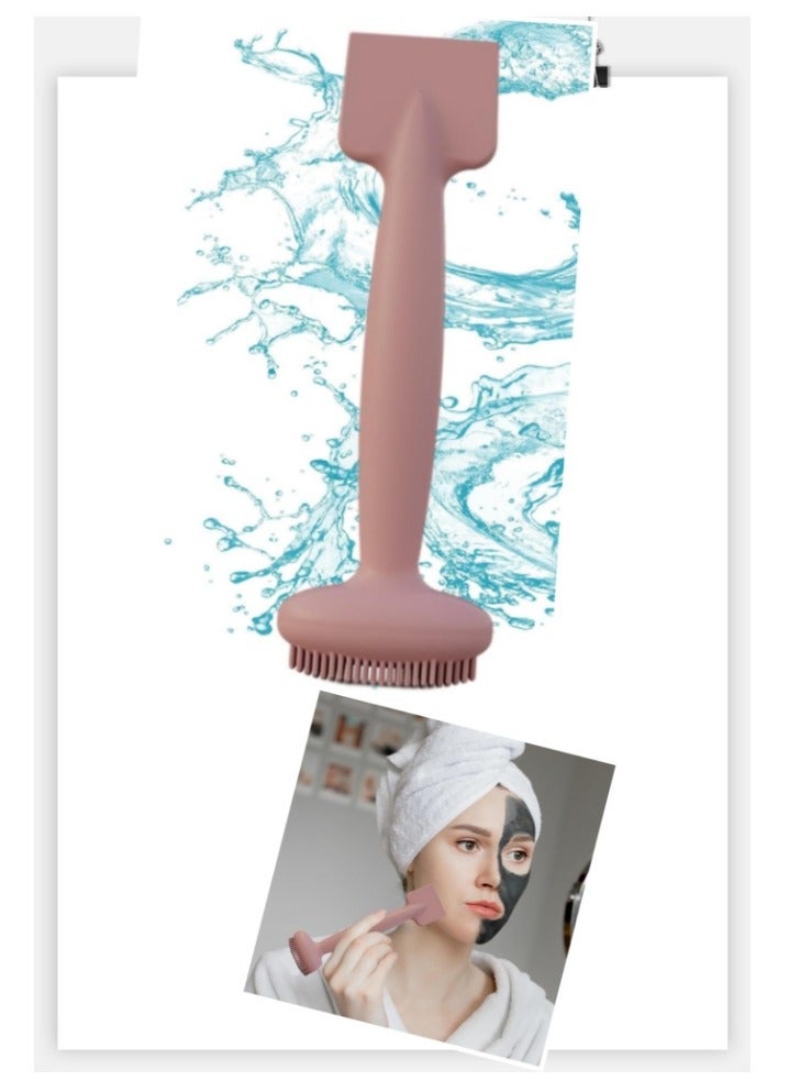 OASIS-TH Face Brush Cleanser, Facial Scrubber Soft Silicone Dual Head Manual | Skin Friendly Waterproof Mud Film Brush for Makeup Dirt Removal Massager Brush - Image 1