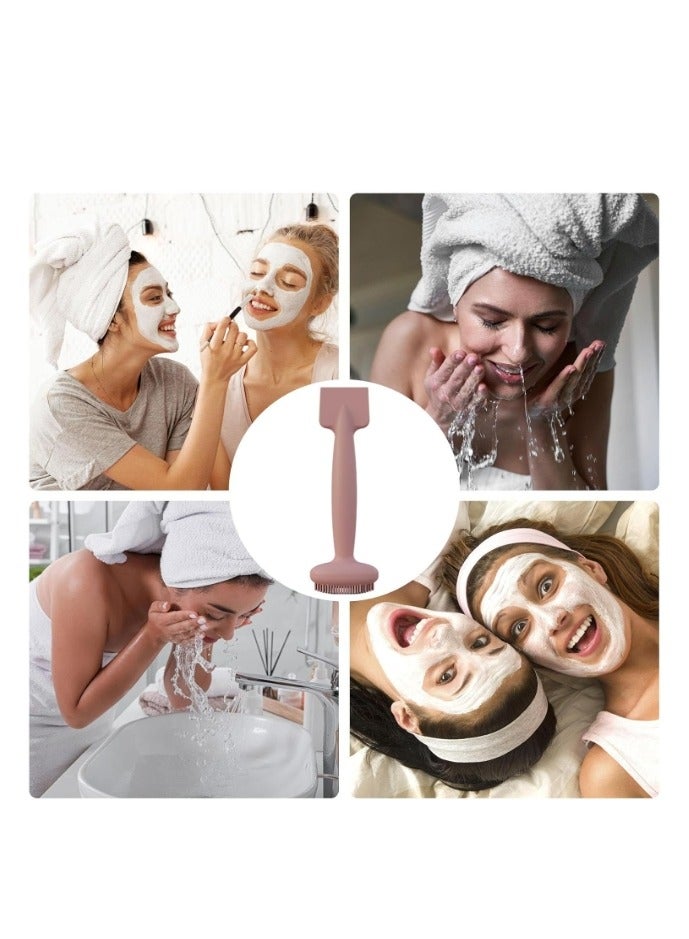 OASIS-TH Face Brush Cleanser, Facial Scrubber Soft Silicone Dual Head Manual | Skin Friendly Waterproof Mud Film Brush for Makeup Dirt Removal Massager Brush - Image 2