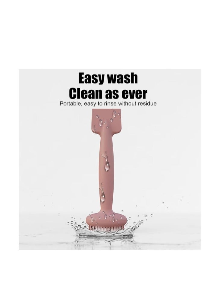 OASIS-TH Face Brush Cleanser, Facial Scrubber Soft Silicone Dual Head Manual | Skin Friendly Waterproof Mud Film Brush for Makeup Dirt Removal Massager Brush - Image 3