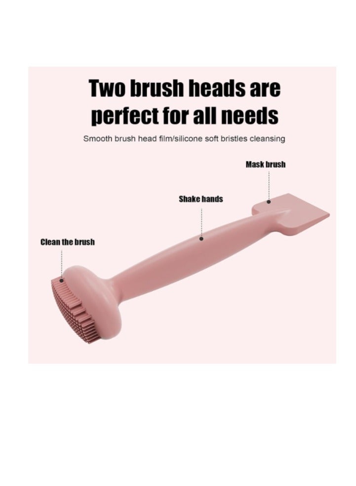 OASIS-TH Face Brush Cleanser, Facial Scrubber Soft Silicone Dual Head Manual | Skin Friendly Waterproof Mud Film Brush for Makeup Dirt Removal Massager Brush - Image 4