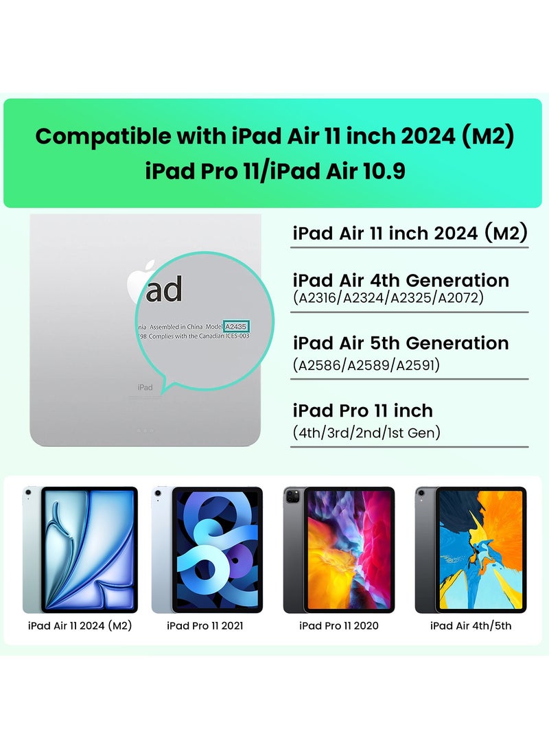 أوتشوانغ حافظة لوحة مفاتيح مغناطيسية باللغة العربية، لجهاز ابل ايباد اير 11 بوصة (M2) برو 11 مع حامل تعليق عائم سهل التركيب، مفاتيح بإضاءة خلفية، لجهاز ايباد برو 11 (الإصدار الأول والثاني والثالث والرابع)/اير 10.9 الإصدار الرابع والخامس، أسود - Image 2