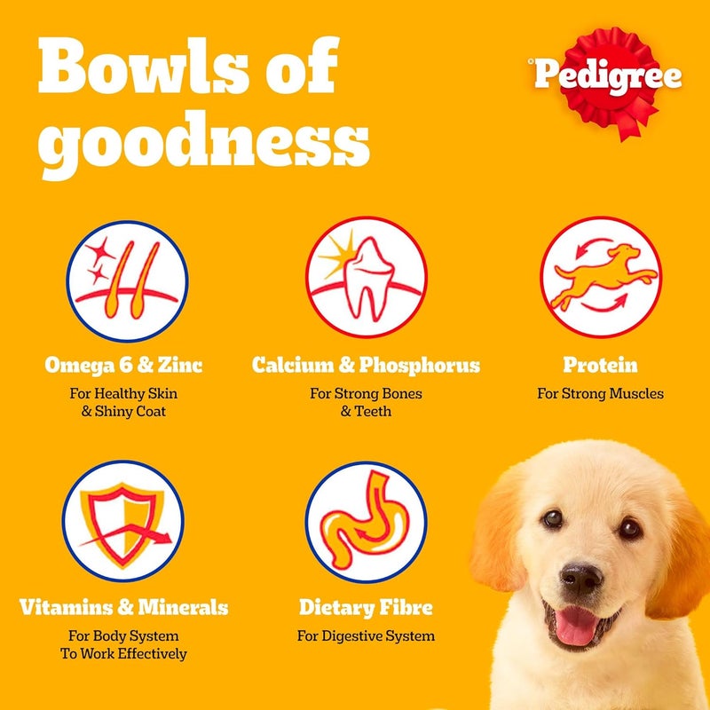 بيديجري طعام كلاب الجروه من نوع Pedigree، عبوة من نوع “Milky Pockets” بنكهة الدجاج والبيض والحليب، نوع جاف، وزن 1.3 كجم، طعام جاف للكلاب الصغيرة مصمم لتوفير التغذية الكاملة. - Image 3