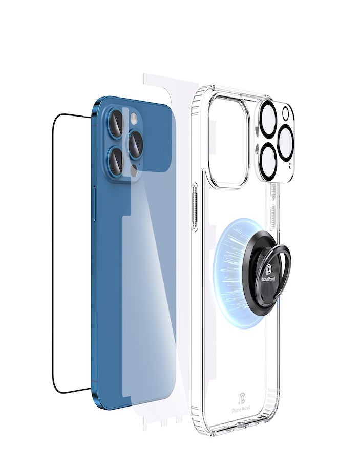 High Quality iPhone 15 Pro Max Screen Protector, Lens Protector and Phone Case 5 in 1 Package