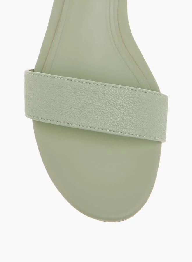 Celeste Women's Textured Sandals with Block Heels and Buckle Closure