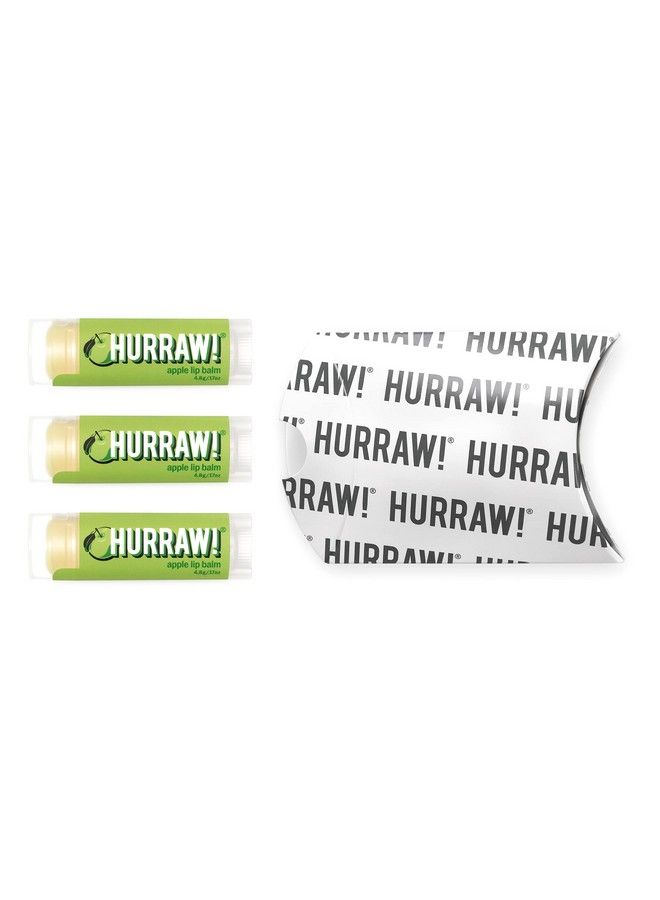 Hurraw! Apple Lip Balm 3 Pack: Organic Certified Vegan Cruelty and Gluten Free NonGMO 100% Natural Ingredients Bee Shea Soy and Palm Free Made in USA - Image 3