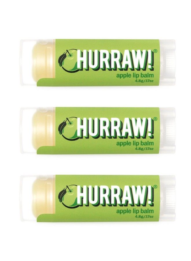 Hurraw! Apple Lip Balm 3 Pack: Organic Certified Vegan Cruelty and Gluten Free NonGMO 100% Natural Ingredients Bee Shea Soy and Palm Free Made in USA - Image 2
