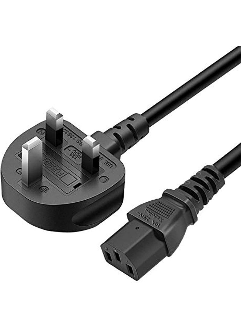 INSIJAM 1.5M/5FT Monitor Power Cable UK for Samsung, Dell, Sony HP LED LCD Smart TV 250V 10A 3 Prong Kettle Lead 5FT IEC C13 Universal AC Power Cord Replacement for PC Monitor Printer - Image 1