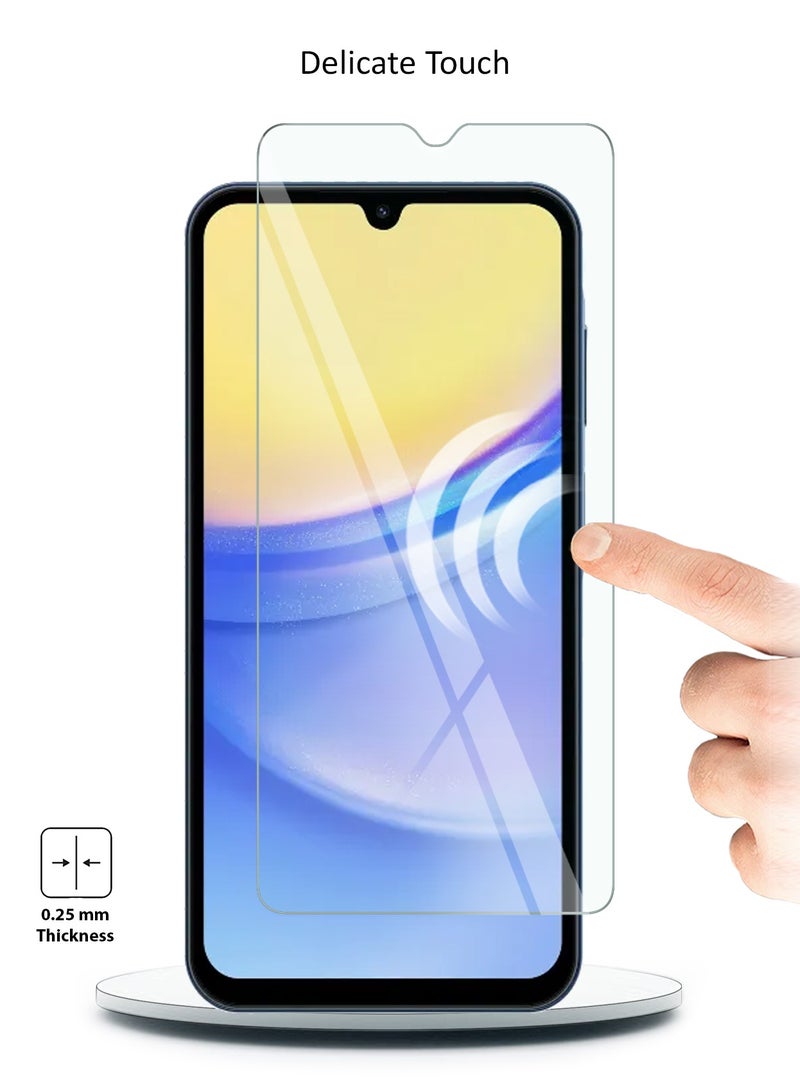 Wtech Samsung Galaxy A15 4G / 5G 2023 Premium Series Curved Edges 9H 2.5D Tempered Glass Screen Protector (MSG9CN) - Clear - Image 5