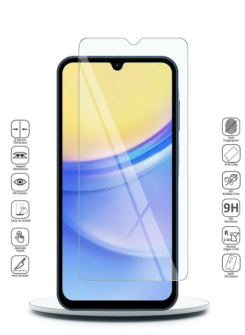Wtech Samsung Galaxy A15 4G / 5G 2023 Premium Series Curved Edges 9H 2.5D Tempered Glass Screen Protector (MSG9CN) - Clear - Image 2
