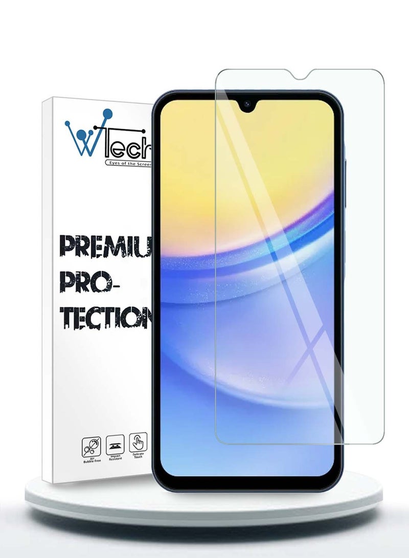 Wtech Samsung Galaxy A15 4G / 5G 2023 Premium Series Curved Edges 9H 2.5D Tempered Glass Screen Protector (MSG9CN) - Clear - Image 1