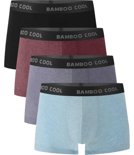 BAMBOO COOL Men's Ultra Breathable Underwear,No Riding Up Boxer Briefs with ComfortFlexible Waistband,Multipack - Image 1