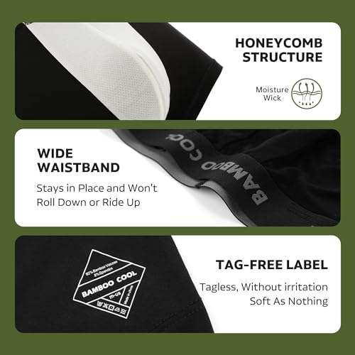 BAMBOO COOL Men's Ultra Breathable Underwear,No Riding Up Boxer Briefs with ComfortFlexible Waistband,Multipack - Image 3