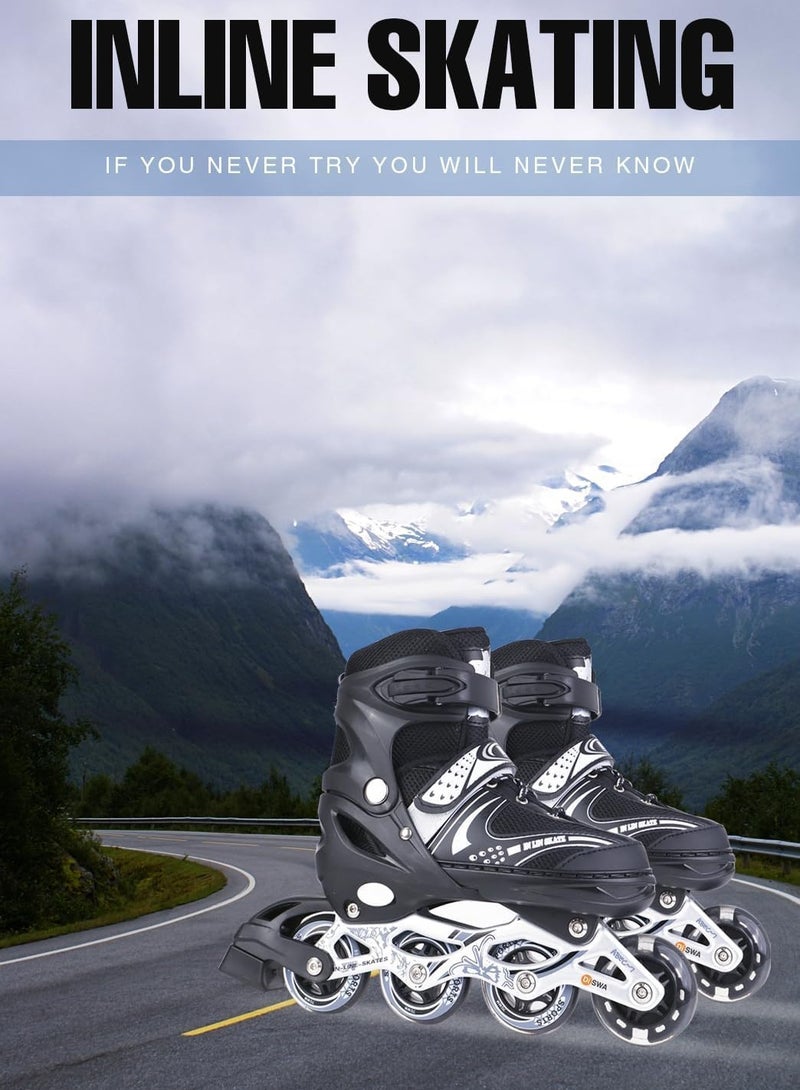 DubaiGallery زلاجات هيليز للأطفال الأولاد والبنات بعجلتين أحذية التزلج طلاب بكرات رياضية خفيفة حذاء مزود بحبال - Image 4