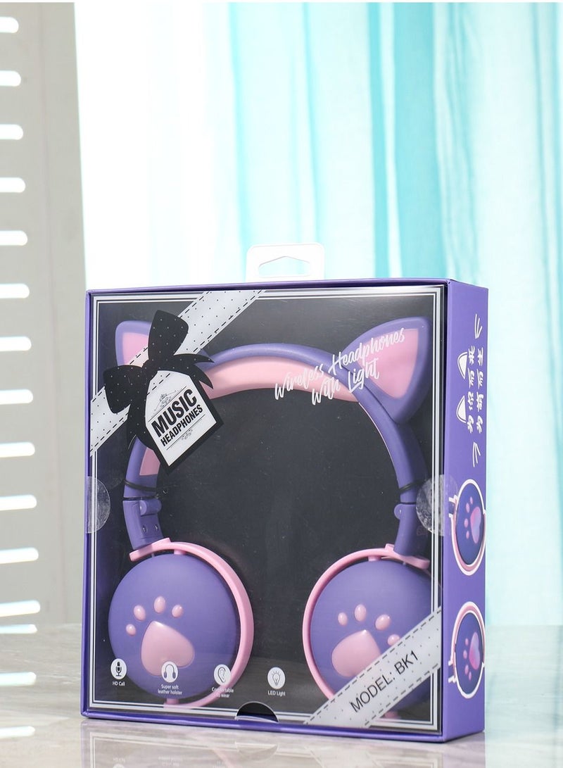 GULFLINK Bluetooth Wireless Headphones for Kids Teens Adults Purple - Image 3