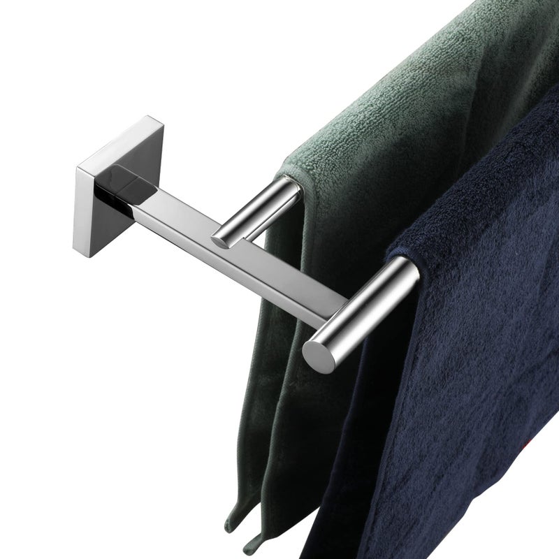 KOKOSIRI KOKOSIRI 32 Towel Bar Bathroom Towel Holder with Two Rails for Bath Kitchen Toilet Necklace Holder Chrome Stainless Steel B5005CHL32 