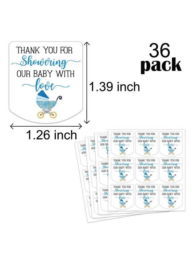 EKSPLODI Hand Sanitizer Labels Thank You for Showering Our Little One with Love Stickers, Baby Shower Favor Party Favors Boy., Blue,1.26inches x 1.39inches - Image 3