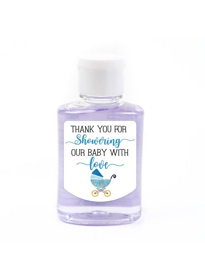 EKSPLODI Hand Sanitizer Labels Thank You for Showering Our Little One with Love Stickers, Baby Shower Favor Party Favors Boy., Blue,1.26inches x 1.39inches - Image 5