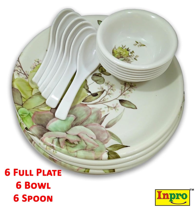 Inpro 18 Pcs Melamine Dinner Set (6 Full Plate, 6 Bowl, 6 Spoon).Melamine dinnerware-Melamine Tableware-Melamine Dish Set - Image 2