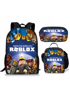 ROBLOX 3 Pcs Set Roblox Bags Backpack School Bag Lunch Bag Pencil Case Anime Backpack Gaming Peripherals  - Image 1