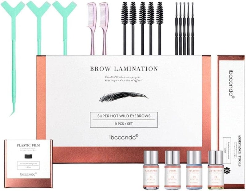 Brow Lamination Eyelash Lifting Kit Eyebrow Long Lasting Fuller Brow Perm Shaping Styling Kit with Cotton Swab Tool with Styling Stick Starter Kit - Image 1