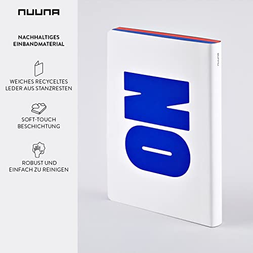 Nuuna Graphic L Yes-No Smooth Bonded Leather Notebook - Red, Blue/White - Image 3
