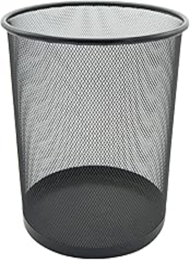 FIS Wire Mesh Waste Baskets Round Net Type, Black Color, 23 x 26 cm Size - FSWA101BK