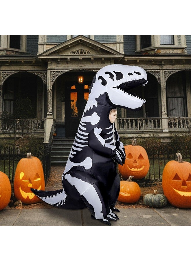 Lulu Home Lulu Home 6.5FT H Inflatable Dinosaur T-Rex Costume for Kids, Halloween Blow Up Fancy Dress Costume for Boys Girls Dinosaur Themed Party Trick or Treat Activity, Black & White - Medium  - Image 5