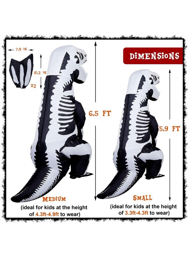 Lulu Home Lulu Home 6.5FT H Inflatable Dinosaur T-Rex Costume for Kids, Halloween Blow Up Fancy Dress Costume for Boys Girls Dinosaur Themed Party Trick or Treat Activity, Black & White - Medium  - Image 2