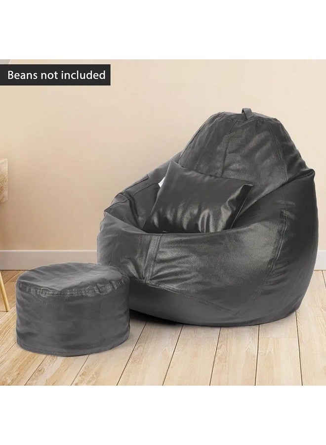 Wakefit Wakefit Bean Bag Cover 4XL | 3 Months Warranty | Leatherette Bean Bag Without Beans | Grey  - Image 3