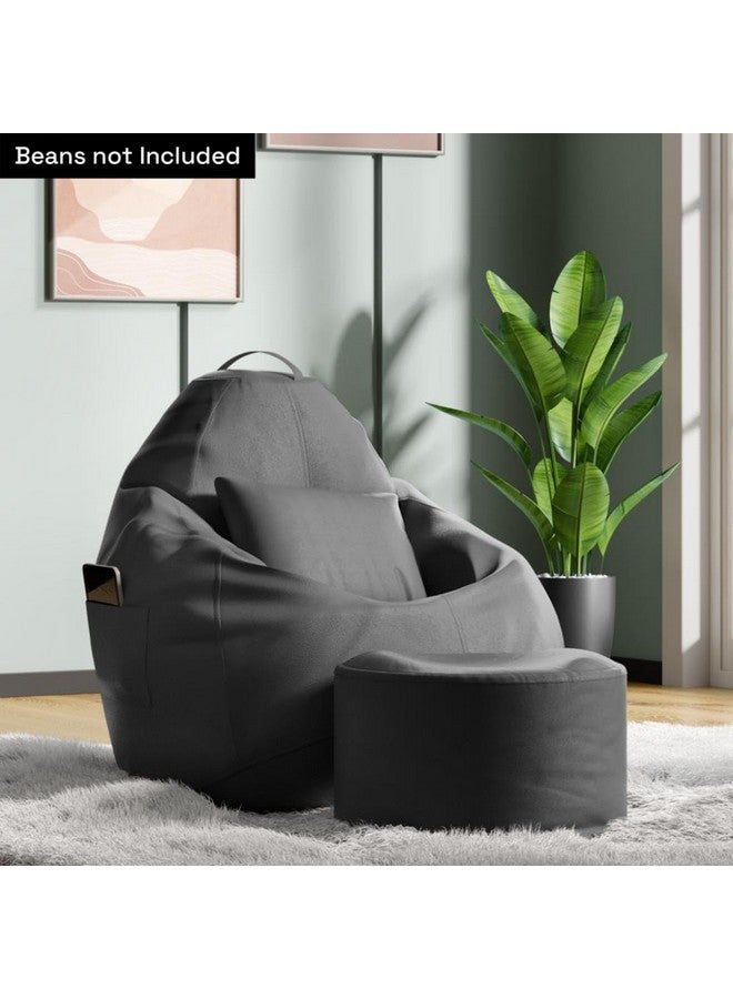 Wakefit Wakefit Bean Bag Cover 4XL | 3 Months Warranty | Leatherette Bean Bag Without Beans | Grey  - Image 2