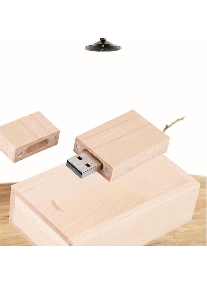 Thoraya - USB 2.0 Custom Primitive Simplicity Maple Wood USB Square Box U Disk Flash Pen Drive (32G) - Image 1