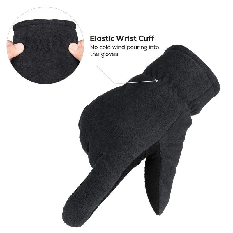 OZERO Winter Gloves for Men & Women | -30℉ Warm Thermal Running Cycling and Work Gloves for Men Cold Weather | Deerskin and Polar Fleece Insulated Winter Gloves Men - Image 4