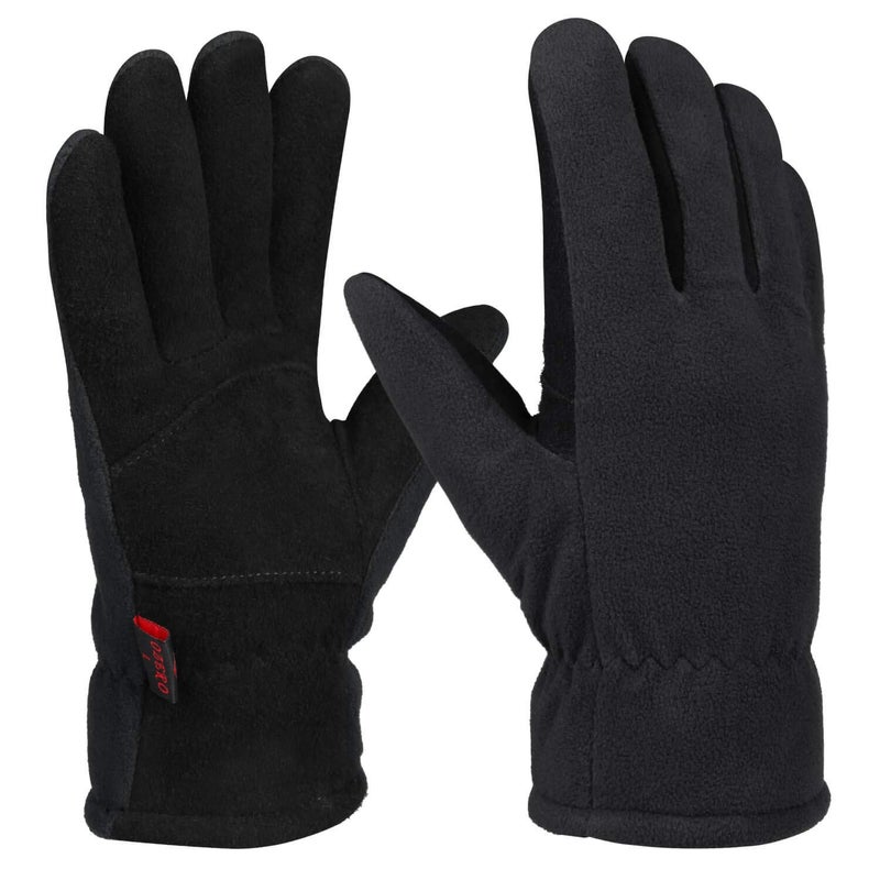 OZERO Winter Gloves for Men & Women | -30℉ Warm Thermal Running Cycling and Work Gloves for Men Cold Weather | Deerskin and Polar Fleece Insulated Winter Gloves Men - Image 1