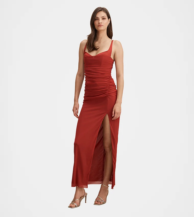 فورايفر نيو Evie Ruched Mesh Bodycon