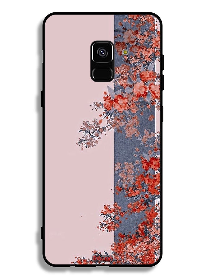 Tolwak غطاء حماية لهاتف Samsung Galaxy A8 Plus (2018) برسومات أوراق الشجر والزهور - Image 1