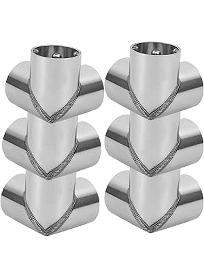 6Pcs 25mm Stainless Steel 3 Way Right Angle Pipe Connectors For Greenhouse Frame - Image 1